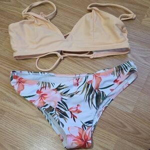 Peach Bikini Top and Floral Bottom